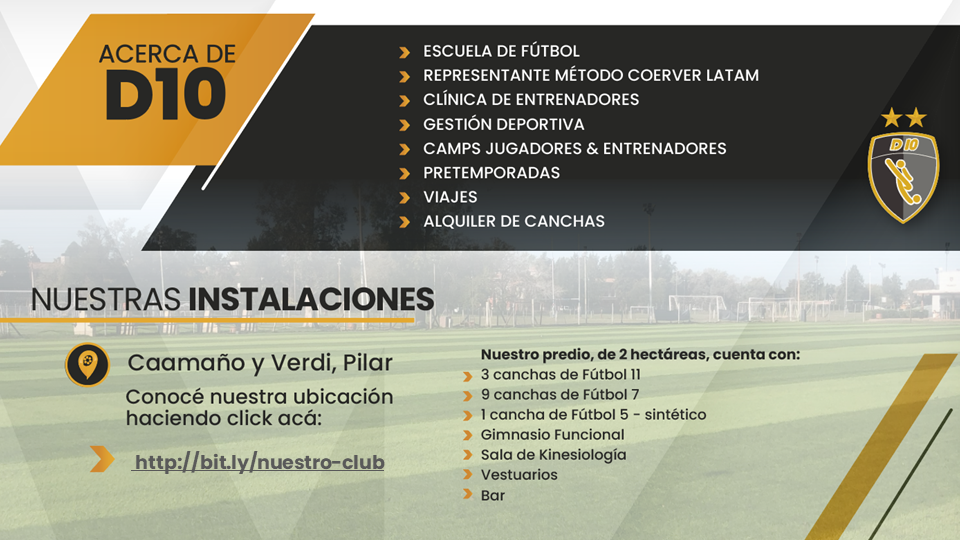 Áreas y servicios de D10 Football Club